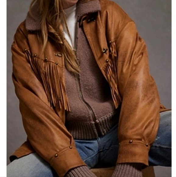 Free People We The Free Knox Vegan Fringe Leather Jacket - Picture 10 of 16